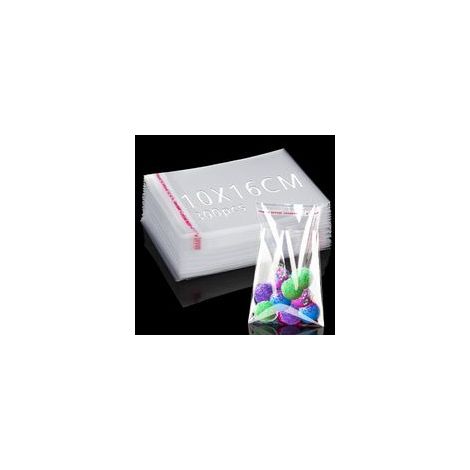 300 Pièces Sac Plastique Transparent 16x10cm Sachet Cellophane Sacs Auto-adhésifs Plastique OPP Sachet Biscuit Sachet Emballage Transparent Petits Sac Bonbon pour Chocolats Bijoux Cadeau Noel (1/5)