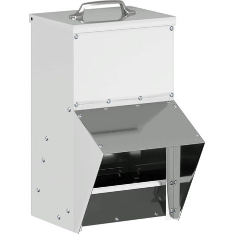 Chicken Feeder Silver 20 x 25 x35 cm Galvanised Steel vidaXL
