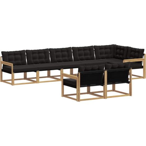 Outdoor-Sofagarnitur 8 Stk. Weiß und Schwarz vidaXL (1/5)