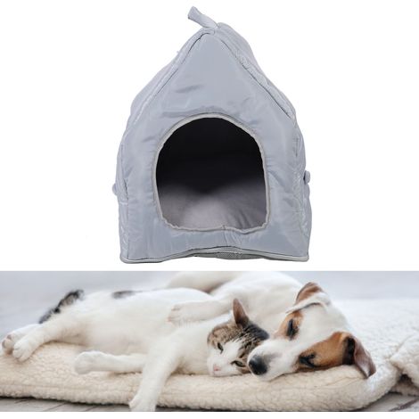 Caseta para gatos de interior para todas las estaciones – PP 60 x 53 x 45 cm, Gris – Soporte cómodo (1/5)