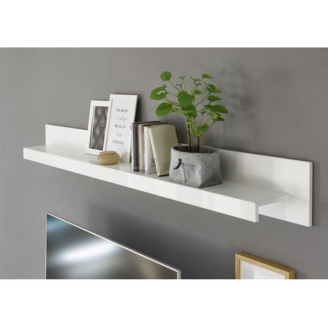 Wandboard 198 cm MAILAND-61, modernes und zeitloses Design, in Hochglanz weiß, B/H/T: 198/21/20 cm (1/3)