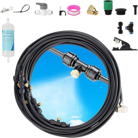Garden Spraying System, 8M Patio Cooling Mist with 18 Nozzles and Attachments, Mist Cooling System, Garden Spray System (1/5)