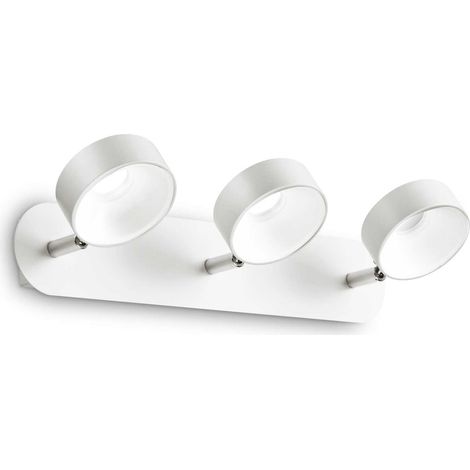 Plafoniera Moderna Oby Metallo Bianco 3 Luci 18W 3000K Luce Calda