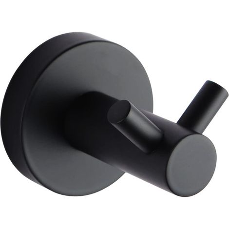 Modern Round Black Matte Robe Hook (1/2)