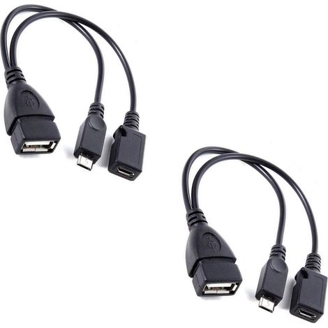 Adaptateur USB OTG - Pour Clé USB et Lecteur Carte SD - Compatible Android - Câble Hôte Alimenté - 1 Pièce (1/5)