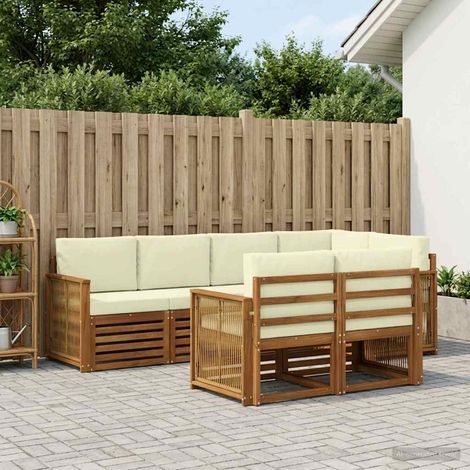 vidaXL Ecksofa Set mit Kissen 6 pcs Natur und Creme (1/5)
