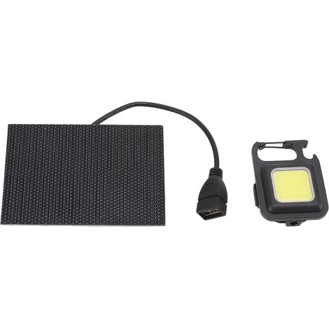 Lampe solaire LED monocristalline 5W IP68 étanche, rechargeable par USB, idéale pour le camping en plein air
