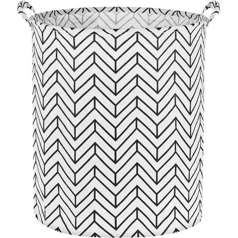 Panier à linge en coton 40 x 50 cm – Panier de rangement pliable avec poignées – Sac et trieur de linge pour vêtements jouets et rangement – Blanc (1/5)