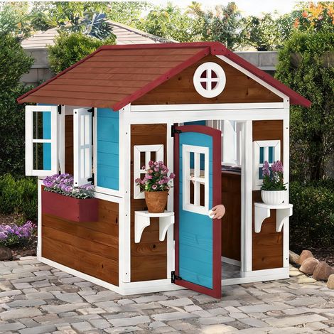 Cabane de jardin pour enfant en tannenholz 126,4 x 114 x 135 cm (1/5)