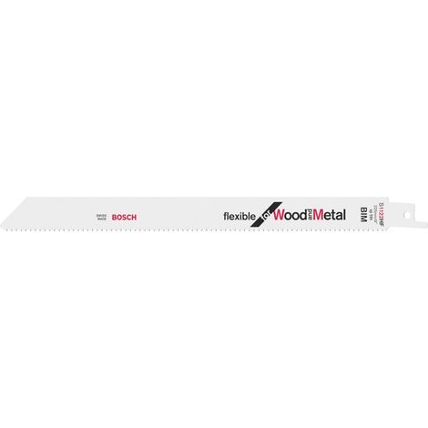 Bosch Säbelsägeblatt S 1122 HF, Flexible for Wood and Metal, 100er-Pack