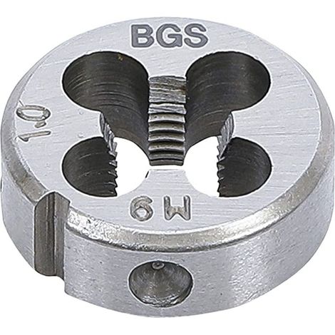 Bgs Technic – Filière M9 x 1.00 x 25 – Filetage métrique pas standard – Ø extérieur 25.4 mm – Épaisseur 9 mm pour filetages propres
