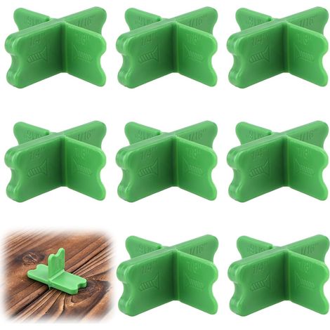 espaciadores para tablas de terraza, 4 grosores, espaciadores para terrazas compuestas, ABS de varios tamaños, herramienta de espaciado de plástico duradero para madera, composite y PVC (verde) (1/5)