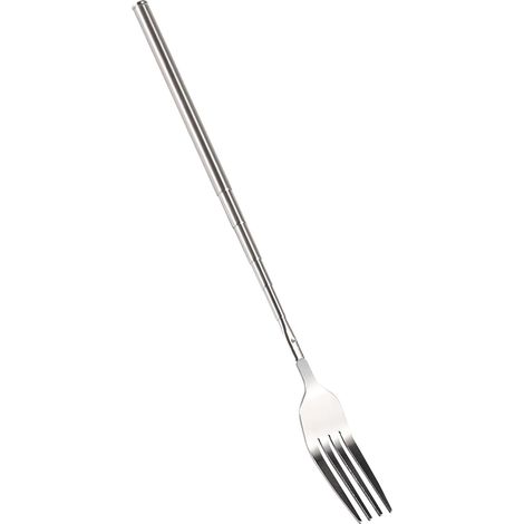 Fourchette Télescopique Fourchette Extensible à Long Manche en Acier Inoxydable pour Dîner Barbecue Dessert aux Fruits avec Design Rétractable 8,7-25,2 Pouces (1/5)