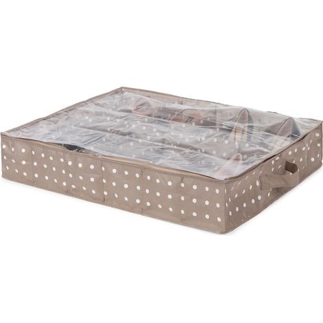 Housse range chaussures 12 paires - COMPACTOR - 76 x 60 x H.15 CM - Marron (1/5)