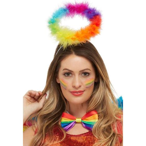 Rainbow Angel Halo - Multi-Coloured - with Marabou - 50994