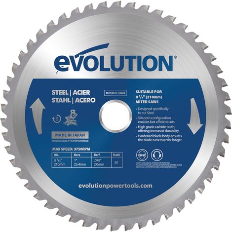 High-Quality 210mm TCT Steel Blade with 50 Teeth and 25.4mm Arbor for Miter and Table Saws