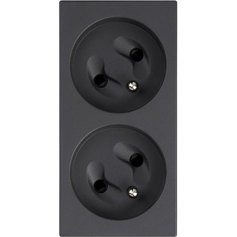 Enchufe doble Simon Connect S500 con o sin señalización de 16 A, gris grafito 50000458-038