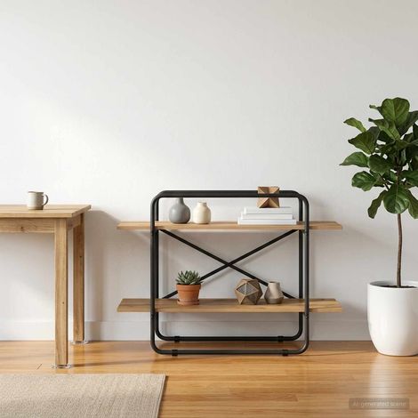 vidaXL Bookshelf 2-Tier 100 x 35 x 70 cm PB Artisan Oak (1/5)