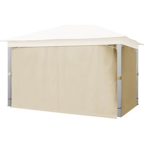 TOOLPORT 4 Seitenteile für Gartenpavillon Sunset Premium 3x4 m - Polyester ca. 180 g/m² - mit Reißverschluss - champagner (1/5)