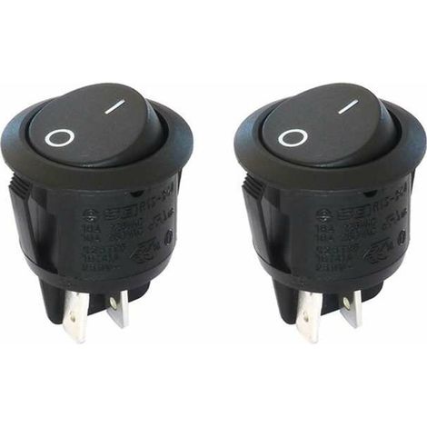 – Interrupteur mécanique à bascule rond 230V 4A bipolaire ON OFF – Automatisation pour cuisine et salle de bain – Noir (1/3)