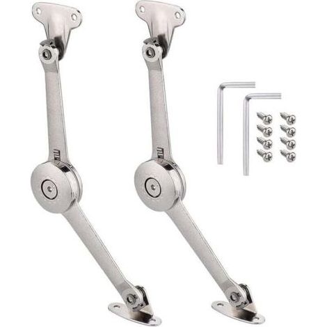 2 Pièces Meuble Armoire Meuble Porte Ascenseur Support Charnière Standard Forte Ferrures pour Relevants et Abattants Couvercles Stay pour Porte D'armoire de Cuisine Placard Boîte à J (1/4)