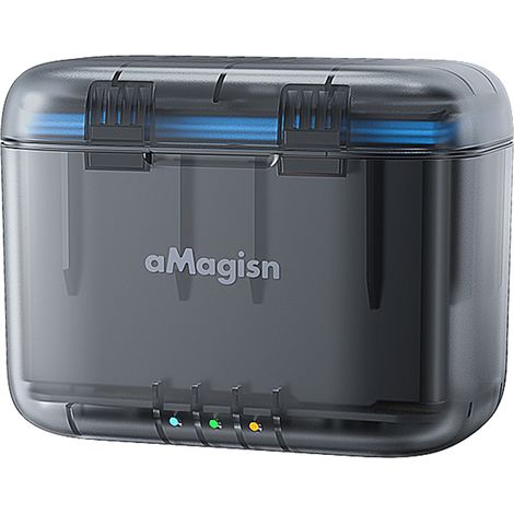Chargeur de batterie portable aMagisn AD13-A à 2 emplacements, boîtier de charge avec emplacements pour cartes TF, compatible avec les batteries Insta360 X4 (1/2)