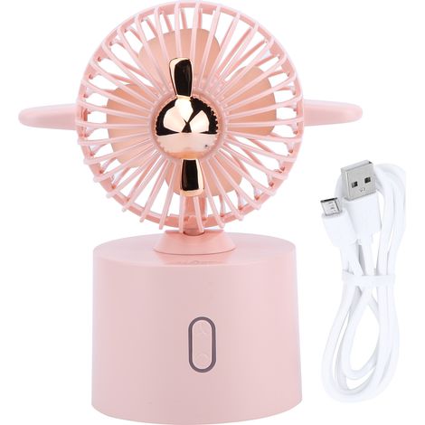 Shaking Head Fans USB Rechargeable Portable Desktop Fan for Dormitory and OfficePink (1/5)
