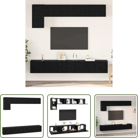 Rangement salon - Ensemble meuble TV 5 pcs Chêne noir Bois d'ingénierie (1/5)