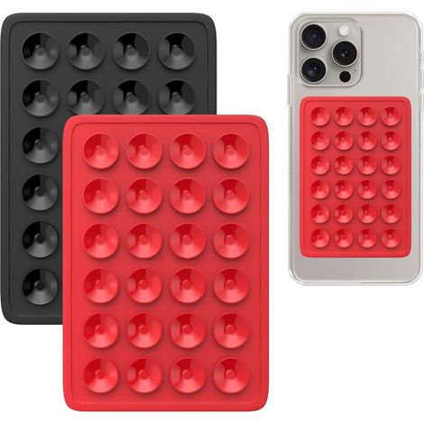 Lot de 2 ventouses en Silicone, Support de téléphone Portable à Ventouse carrée, en Silicone unilatéral, Convient pour Les téléphones Portables, Les banques d'alimentation et la Conduite (1/5)