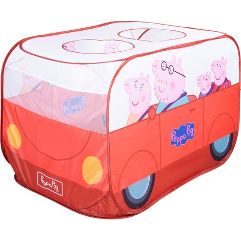 roba Tenda da Gioco Pop-Up Peppa Pig - a Forma di Bus - Piegatura Automatica - con Borsa da Trasporto - Stanghe in Metallo - da 24 Mesi a 5 Anni - Bianco e Rosso (1/4)