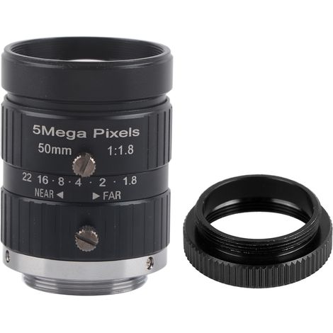 Objectif Caméra HD 5MP 50mm Focale Fixe, Ouverture Manuelle C-Mount, Surveillance Vidéo Sécurité (1/5)