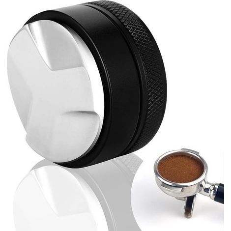 Longziming - Distributeur de café 53 mm - Distributeur de Coffee réglable avec tapis en Siliconen - Conception antidérapante - Accessoire Barista pour expresso et mouture de café (1/5)