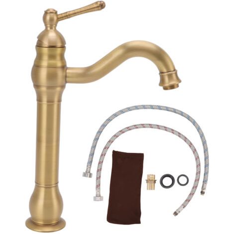 DEESSE SHOP-Robinet de bassin Rétro Style Européen en Laiton Gourde Conception avec Tuyau et Joint Robinet de Lavabo de Salle de Bains pour la Maison (1/5)