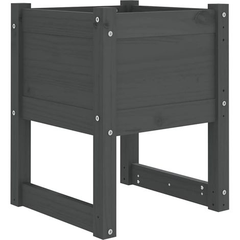 Maison Exclusive - Pflanzkübel Grau 40x40x52,5 cm Massivholz Kief (1/5)