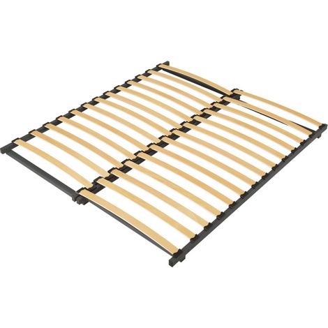 Sommier à lattes extensible 88-162x195 cm – 27 lattes multiplis en bois – Cadre métal avec finition époxy – Résistant à l'humidité – Ebac Literie