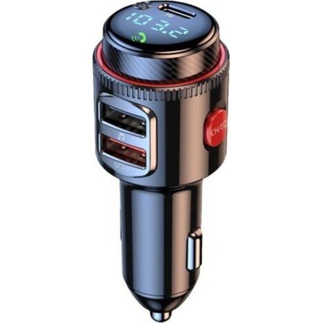 Trasmettitore FM Bluetooth 5.0 per auto - Caricabatterie per accendisigari da 48 W max, PD e QC 3.0 - Suono HiFi con bassi profondi, chiamate in vivavoce, compatibile con chiavette USB (1/5)
