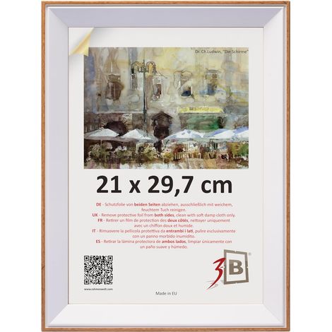 Cornice legno foto A4 21x30 cm elegante appesa marrone chiaro (1/4)