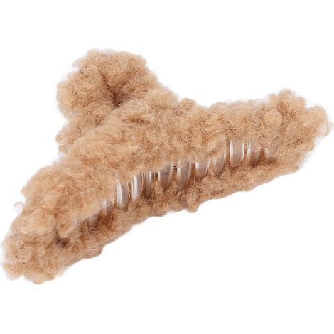 Barrette à cheveux en velours élégante, fixation puissante, accessoire capillaire mode pour femmes et adolescentes, couleur brun clair (1/5)