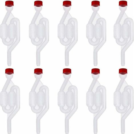 Fermentation Wine Bucket Airlock, Transparent S Shape Exhaust Valve Stopper Kit For Brewing Beer Wine Making Equipment 10Pcs (1/5)