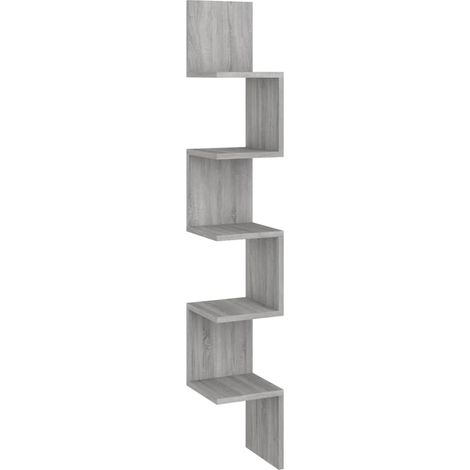 vidaXL Wandwinkelregal Sonoma Grau 20x20x127,5 cm Holzwerkstoff