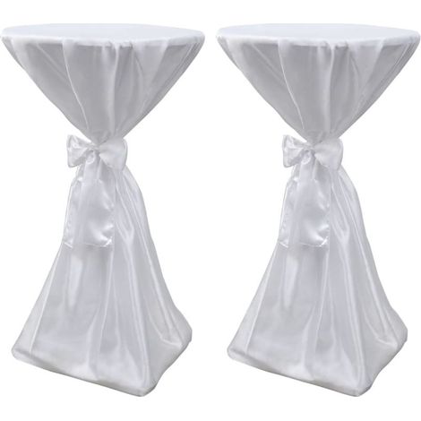 2 nappes, nappes sur pied, blanches, 70 cm (1/5)