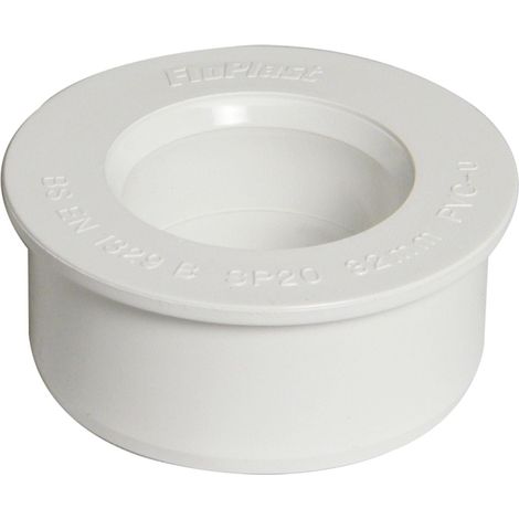 FloPlast 32mm White Boss Adaptor - Solvent Weld Pipe Fitting (1/2)