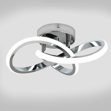 COMELY Elegant Small Silver LED Ceiling Light, 22W Unique Design for Hallway, Entryway, Corridor, Cool White Light 6500K (1/5)
