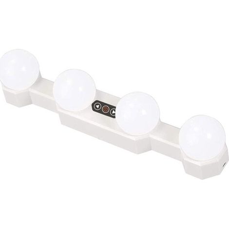 LED Schminkspiegelleuchte, 4 Leuchten, dimmbar, tragbar, kabellos wiederaufladbar, Hollywood Stil, Badezimmerspiegelbeleuchtung (ohne Spiegel) (1/5)
