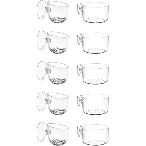 Set di 10 supporti per vasi da acquario con ventose, coppette in acrilico per mini acquario, decorazioni per piante e accessori, trasparenti