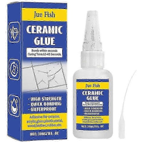 Colle céramique 30 ml pour la réparation de la porcelaine et de la poterie. Adhésif instantané et puissant. (1/4)