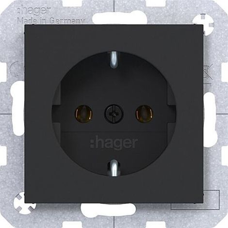Hager STECKDOSE NACHTSCHWARZ MATT (WAS1100BM BERKER AX)