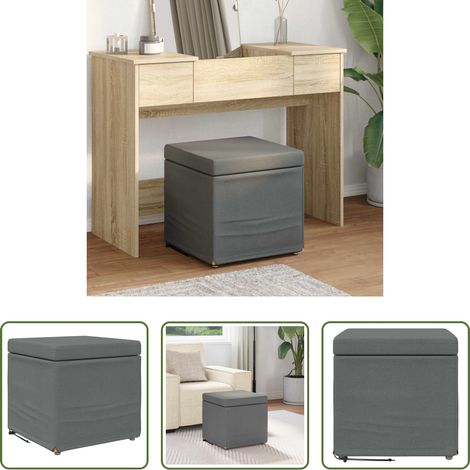 Stoffhocker - Hocker Dunkelgrau 41 x 41 x 40 cm Stoff und Pressholz (1/5)