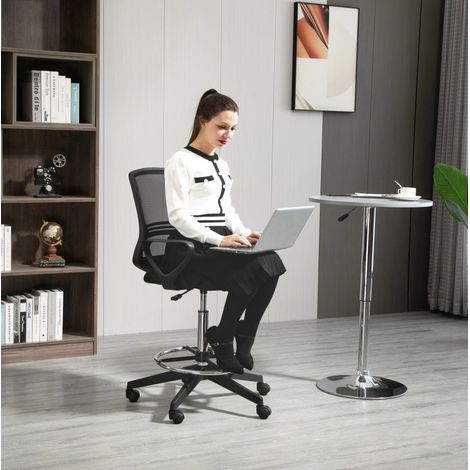 chaise bureau ergonomique réglable noire plastique OKMYHOME (1/4)