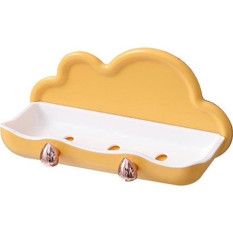 Porte-savon de douche à ventouse en forme de nuage, en plastique, sans perçage, fixation murale. (1/5)